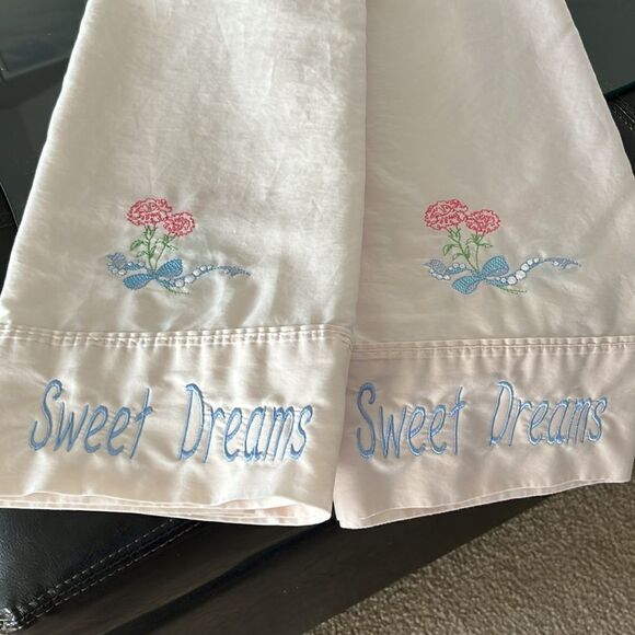 Lauren Ralph Lauren Light Pink Upcycled Cotton Pillowcases Custom Embroidery - Picture 5 of 9
